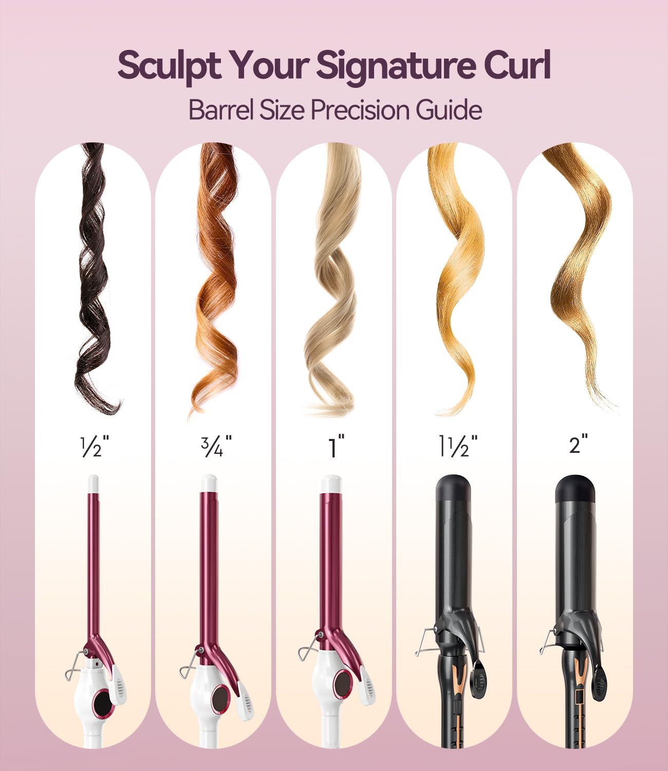 ORYNNE curling iron 360-swivel cord for tangle-free styling