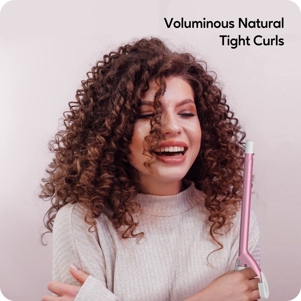 ORYNNE curling iron with digital temperature display for precise control.