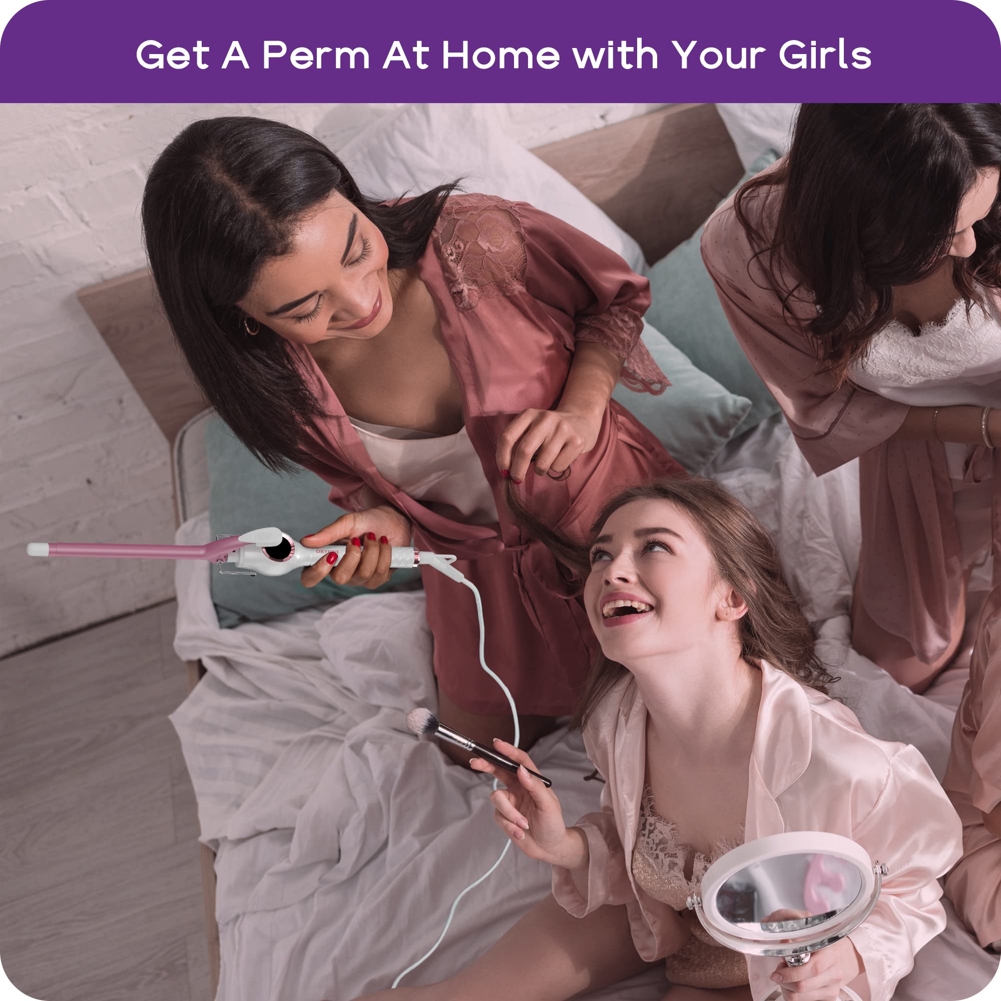 ORYNNE curling iron dual voltage for international travel styling.
