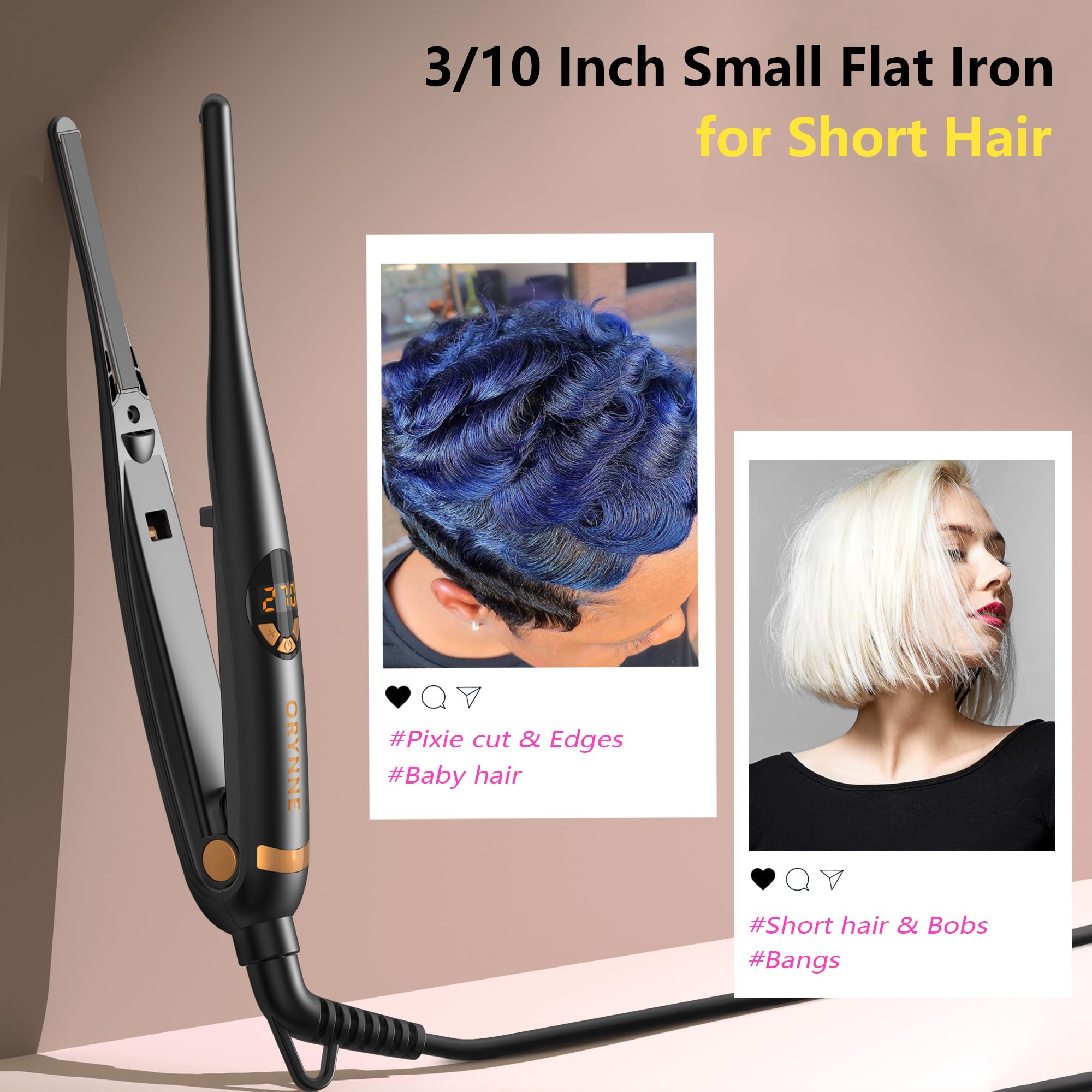 ORYNNE mini flat iron highlights five-second heat up for quick on-the-go styling