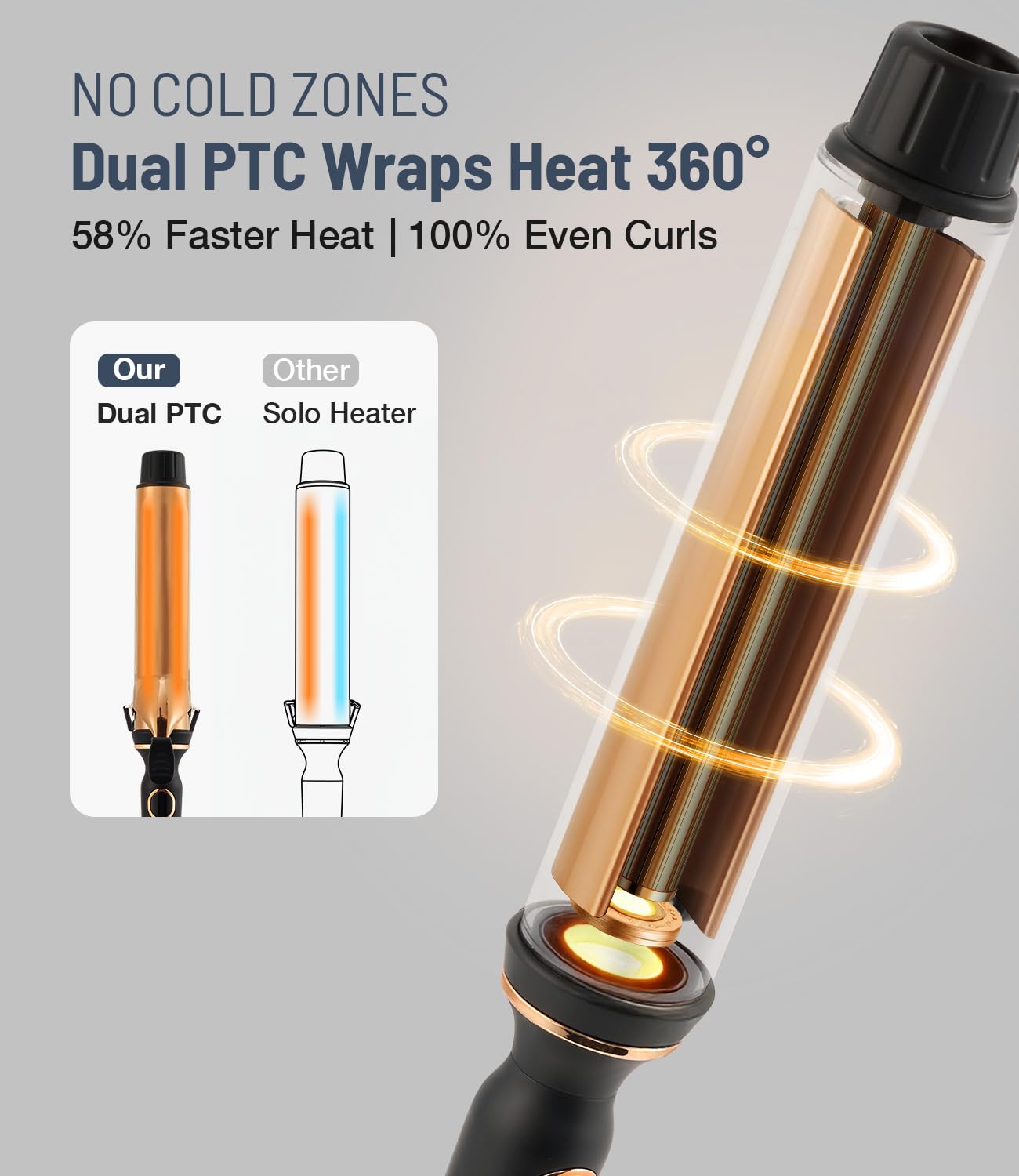 ORYNNE Titanium 2-Inch Curling Iron clip design supports precise, snag-free curling.