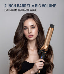 ORYNNE Titanium 2-Inch Curling Iron non-slip grips ensure secure handling during styling.