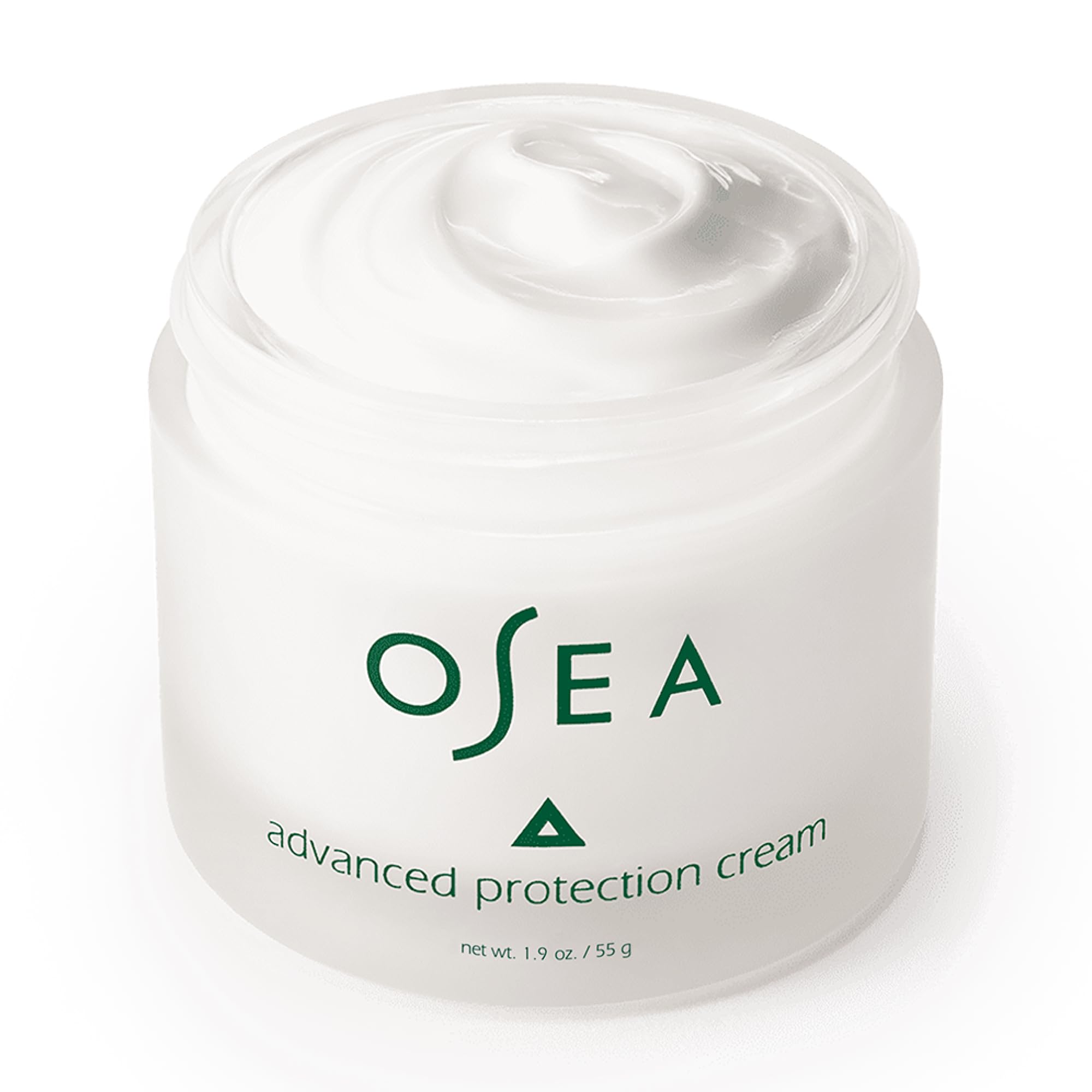 Osea advanced-protection-face-cream-jar-closeup highlights smooth application and barrier support.
