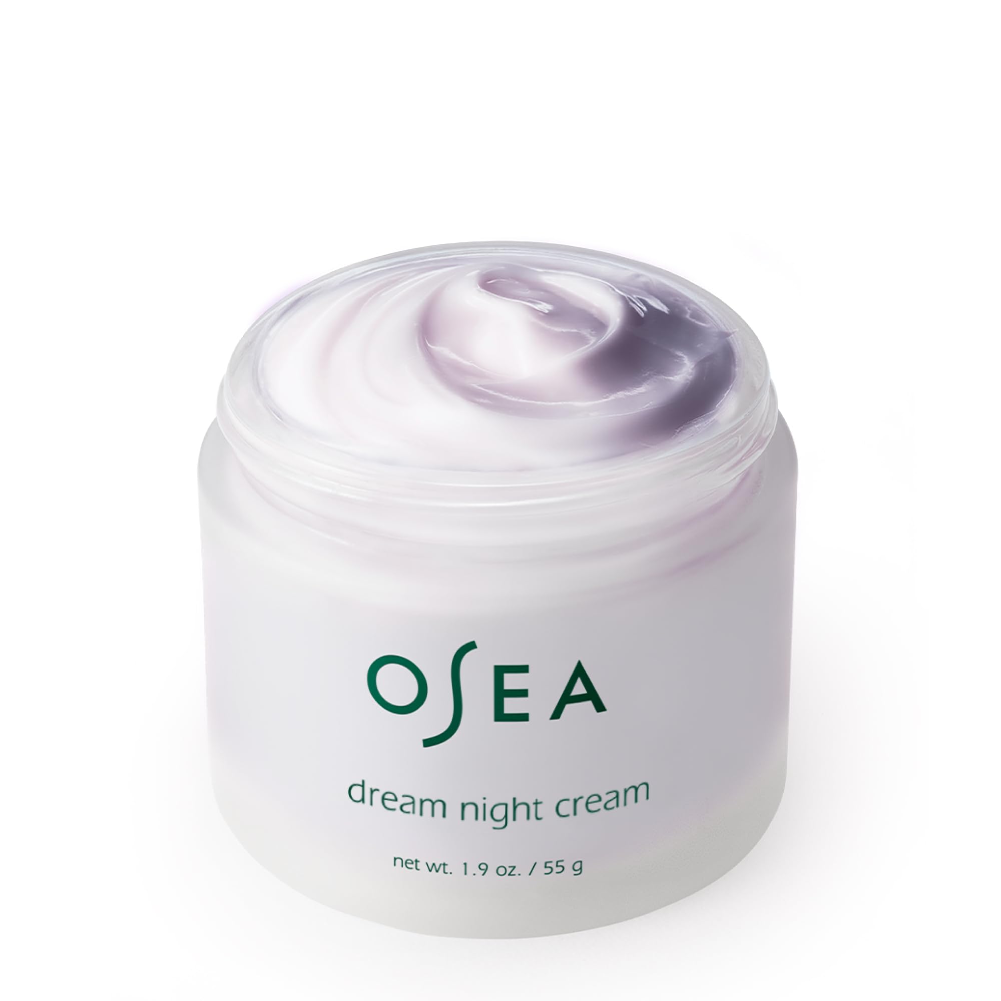 OSEA Dream Night Cream in a night-routine scene highlights layering with serum.