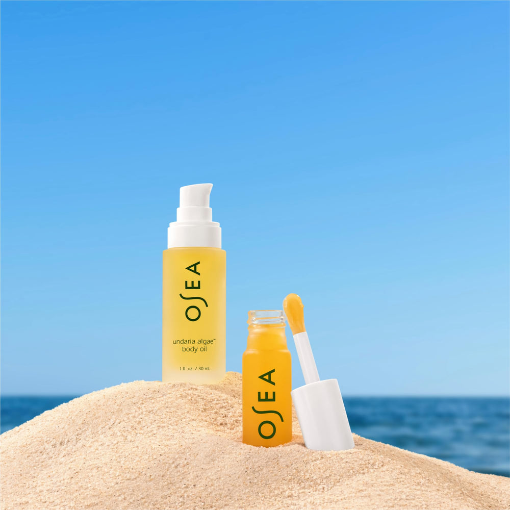 OSEA Juicy Duo branding emphasizes vegan clean beauty.