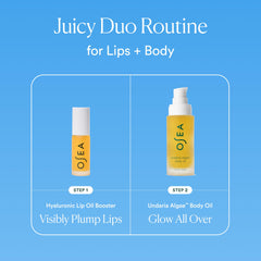 OSEA Juicy Duo lip oil applicator enhances gloss application.
