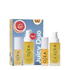 OSEA Juicy Duo lip oil bottle delivers high-shine hydration.
