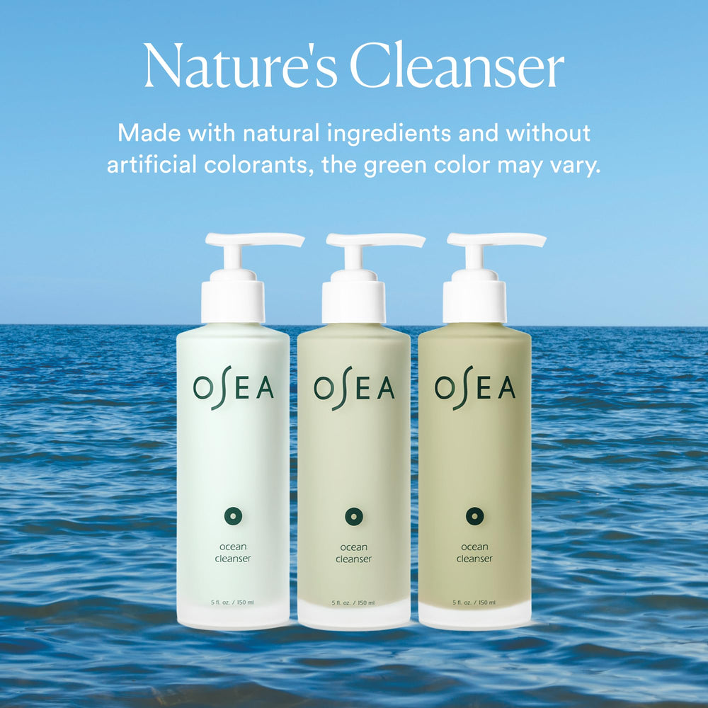OSEA Ocean Cleanser poured into hand for a gentle morning ritual