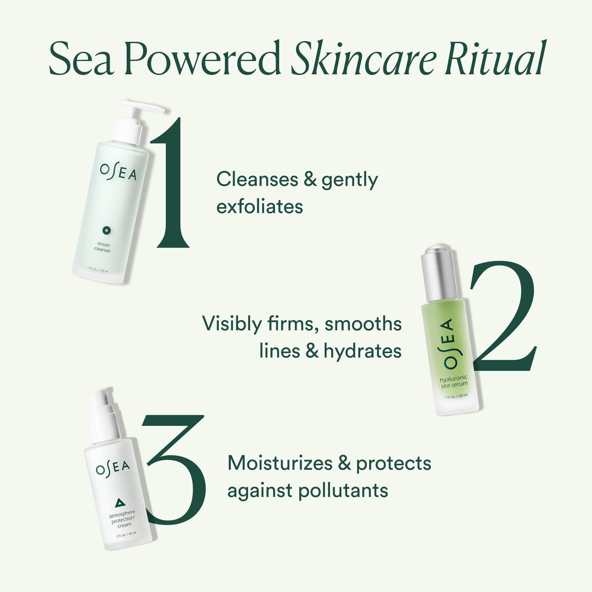 OSEA Ocean Cleanser used in a spa-like routine for clean beauty skincare