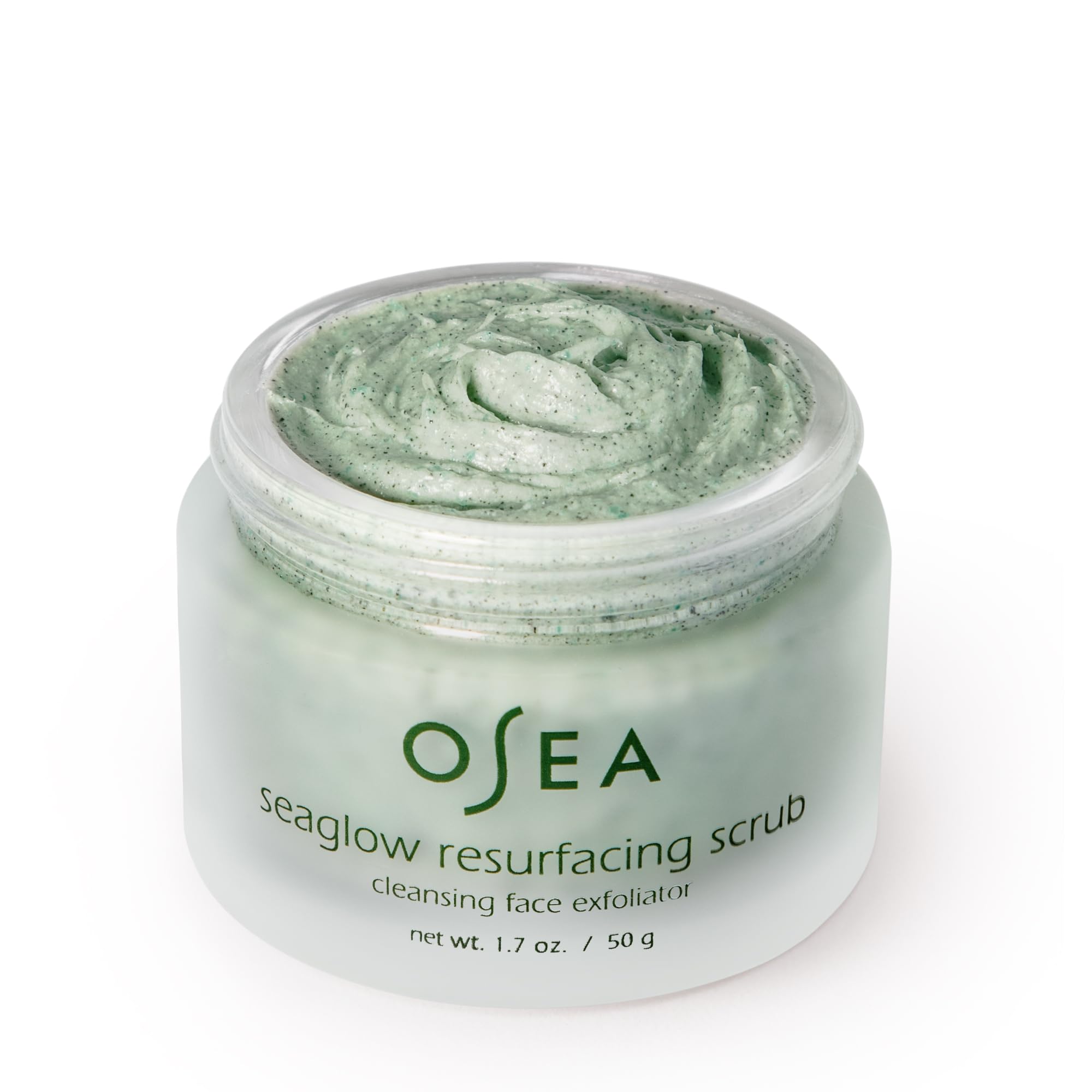 OSEA Seaglow whipped texture swatch highlights gentle cleansing and subtle glow.