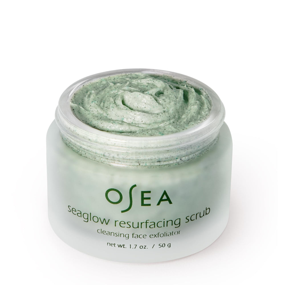 OSEA Seaglow whipped texture swatch highlights gentle cleansing and subtle glow.