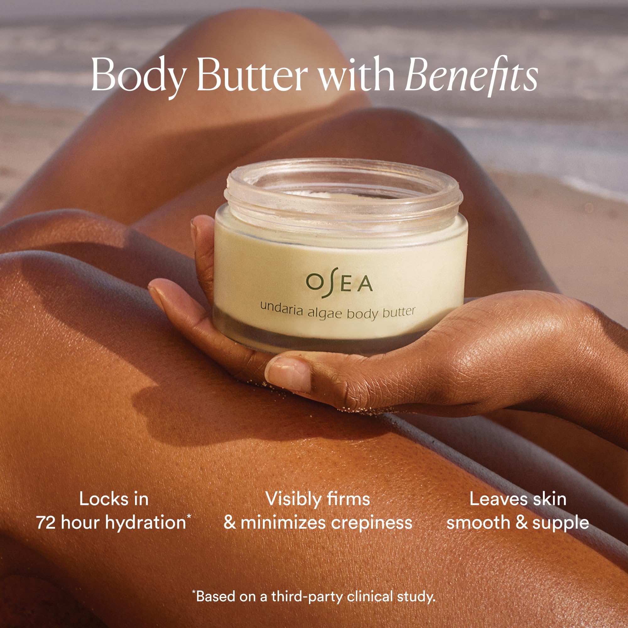 OSEA Undaria Algae Body Butter cream swirl conveys luxurious, thick texture