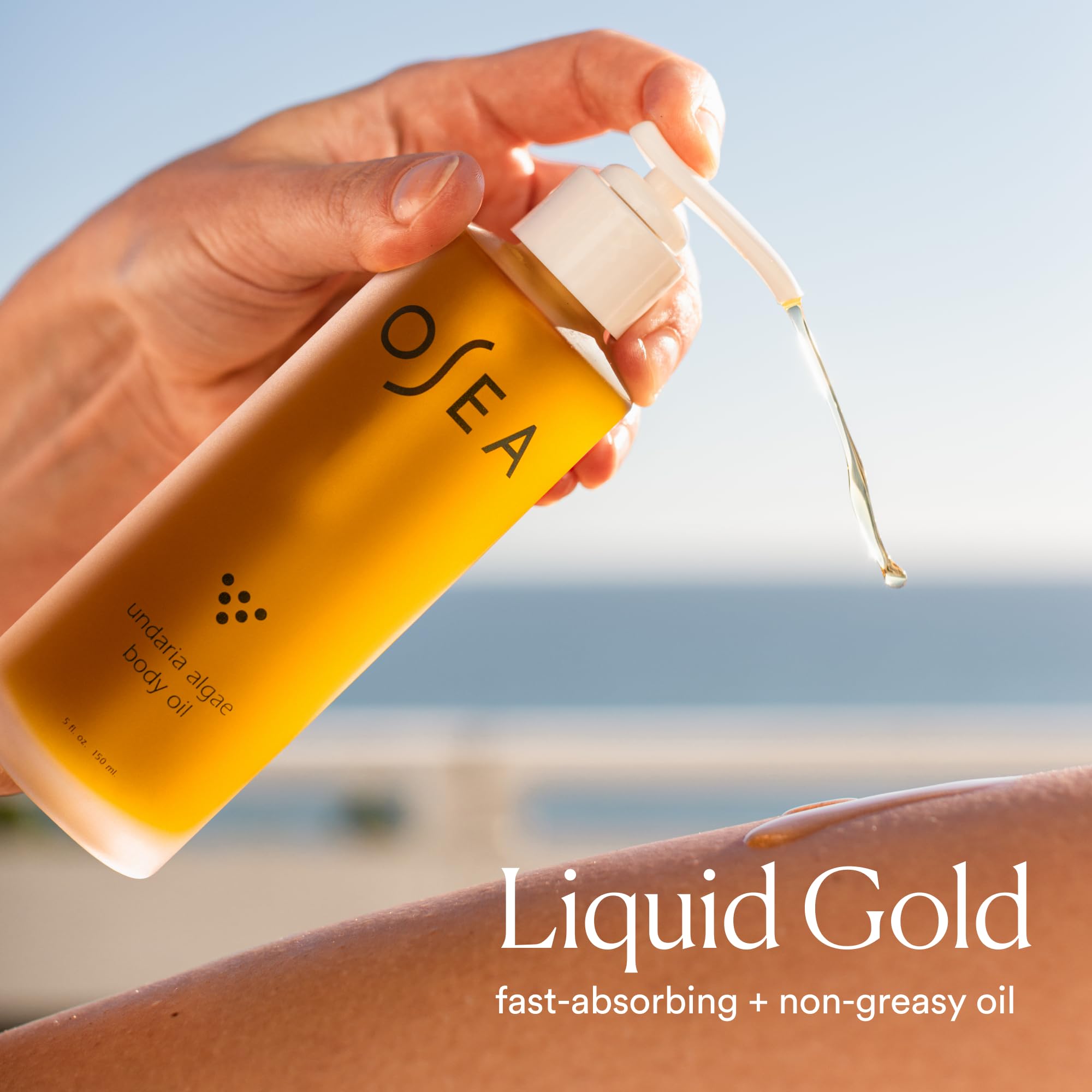 OSEA Undaria Algae Body Oil on damp skin locks in moisture for longer hydration.