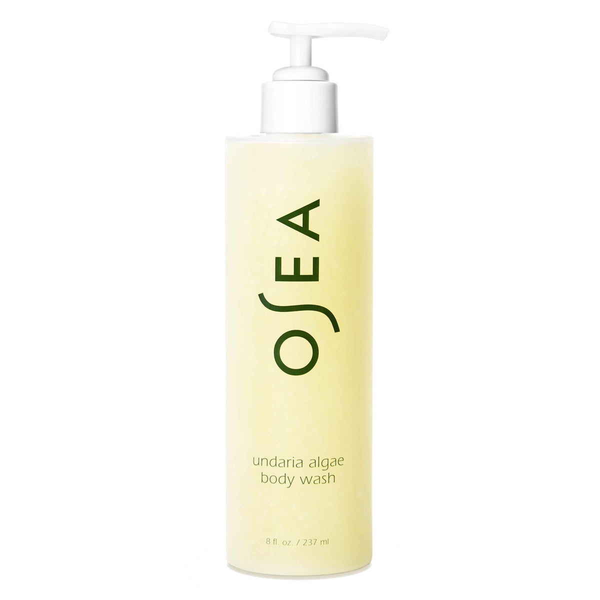 OSEA Undaria Algae Body Wash bottle front highlights hydrating, skin-softening formula.