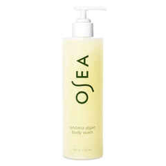 OSEA Undaria Algae Body Wash bottle front highlights hydrating, skin-softening formula.
