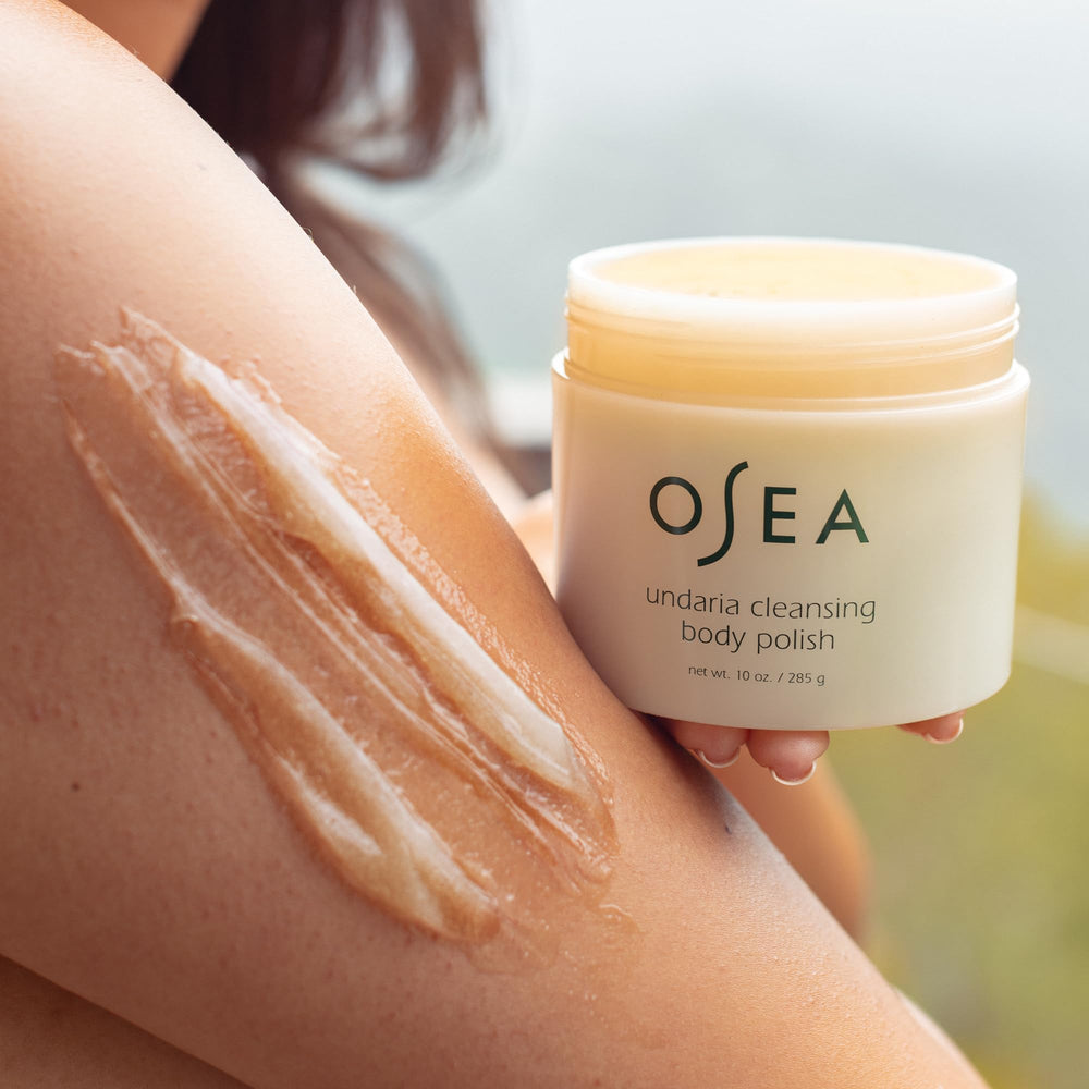OSEA Undaria polish jar highlighting seaweed-rich microbiome-friendly formula