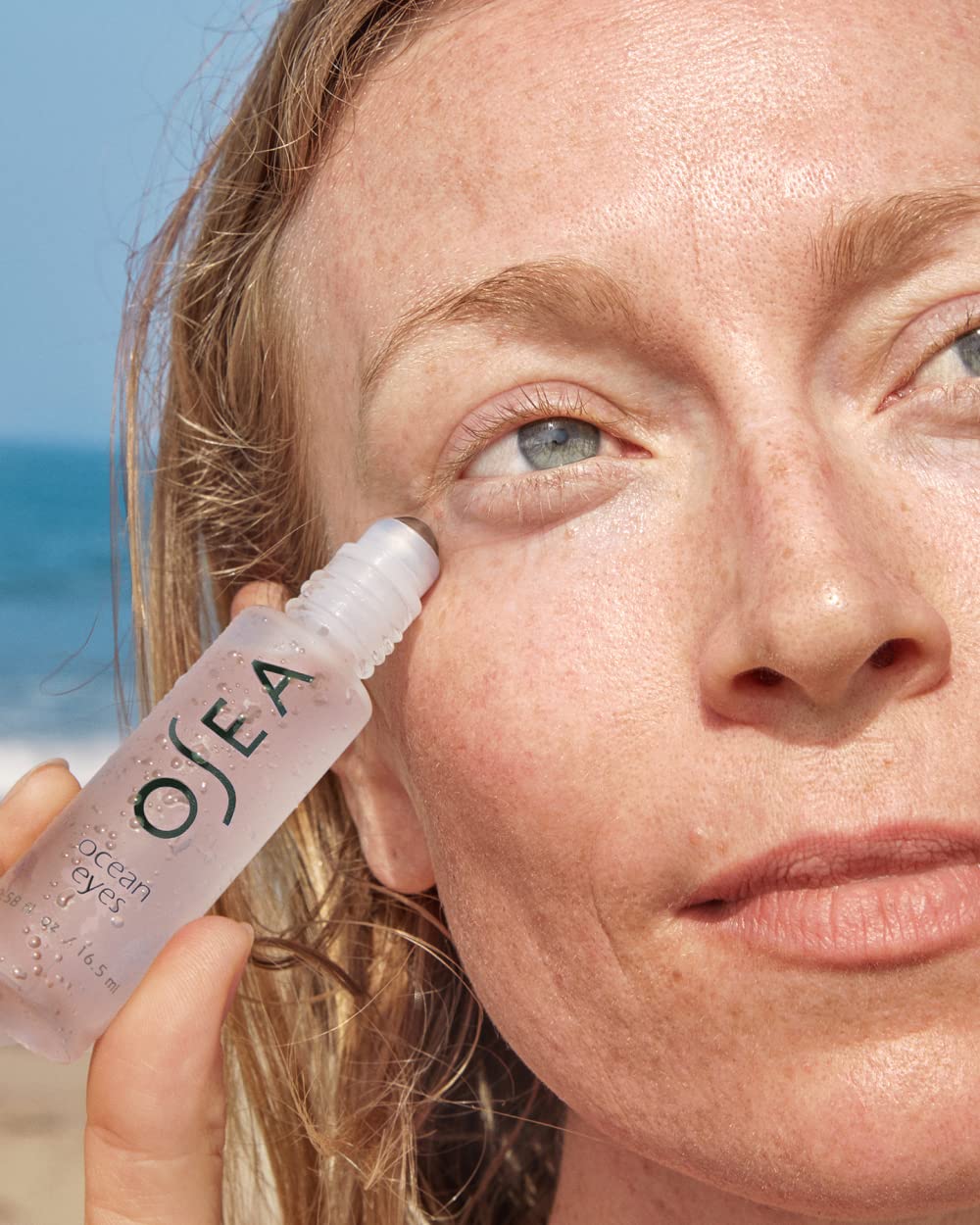 OSEA Ocean Eyes cooling roller-ball in action during application