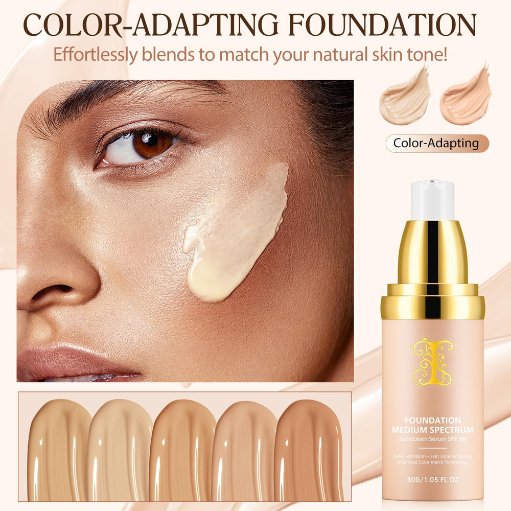 O.SECERT Foundation 4-in-1 shade adaptation swatch on skin.