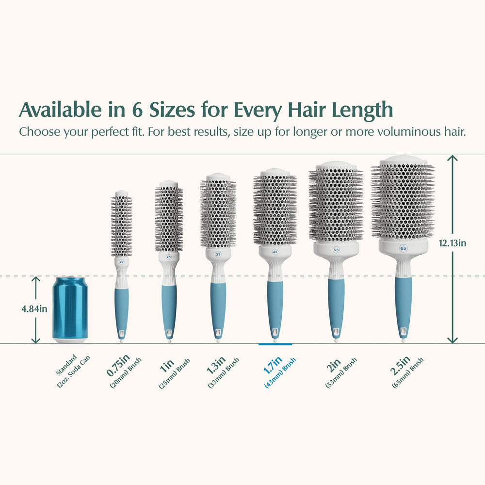 Osensia medium-round brushing brush anti-static bristles reduce frizz during styling.