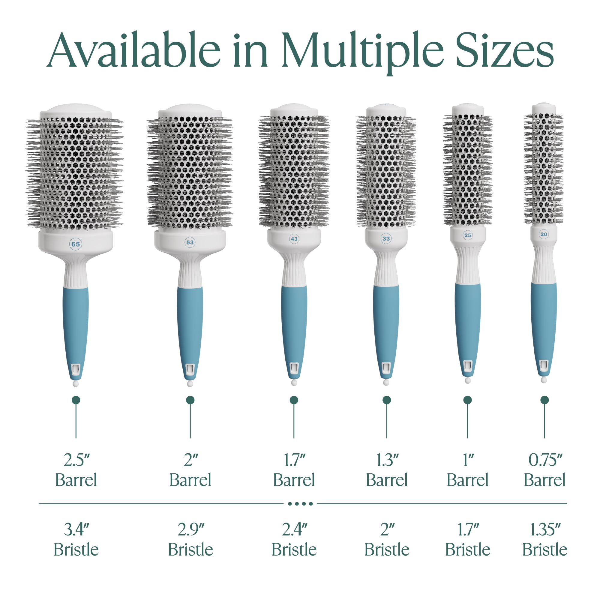 Osensia medium round brushing brush glides through hair for a smooth finish and shine.