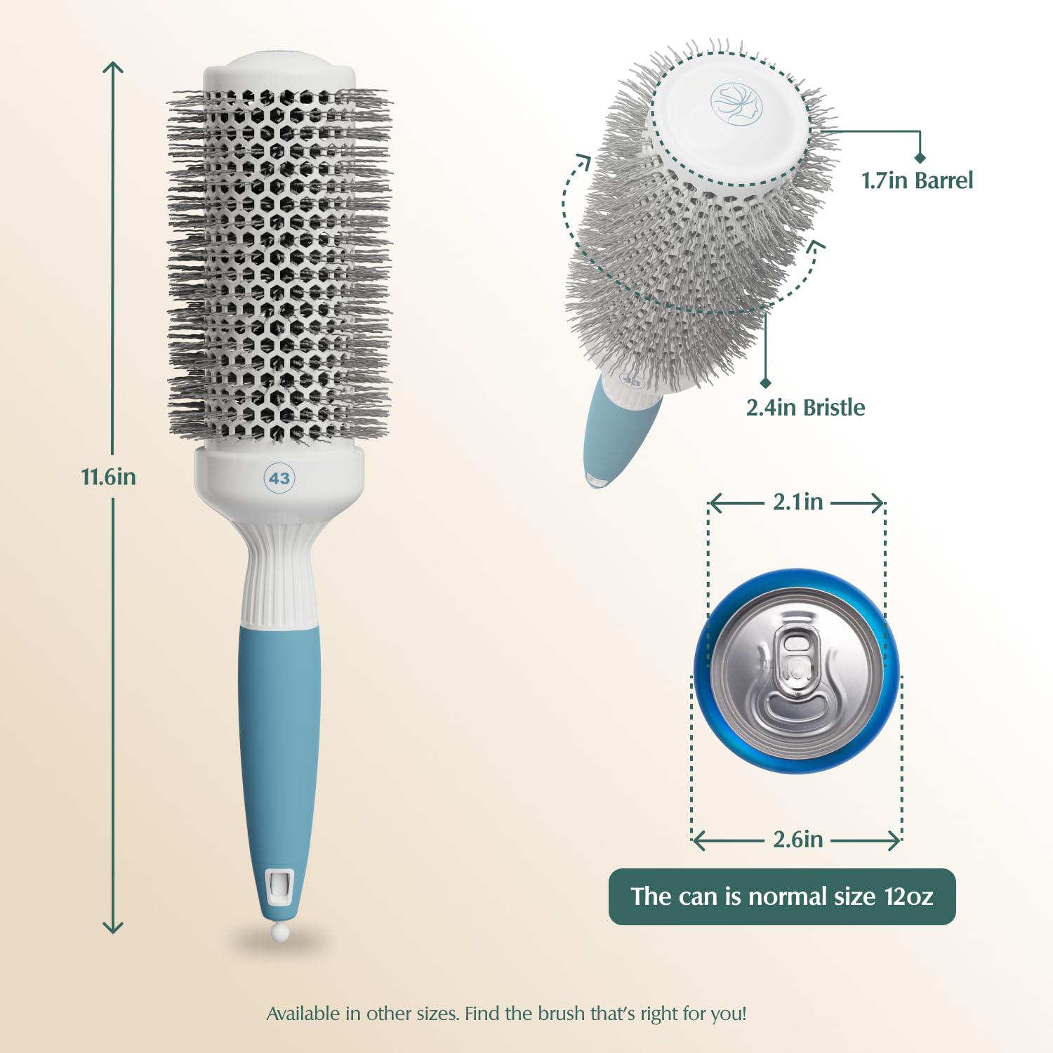 Osensia medium-round brushing brush with ionic-infused bristles for added shine.