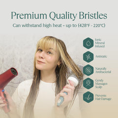 Osensia medium-round brushing brush volume-boost design creates balanced lift.