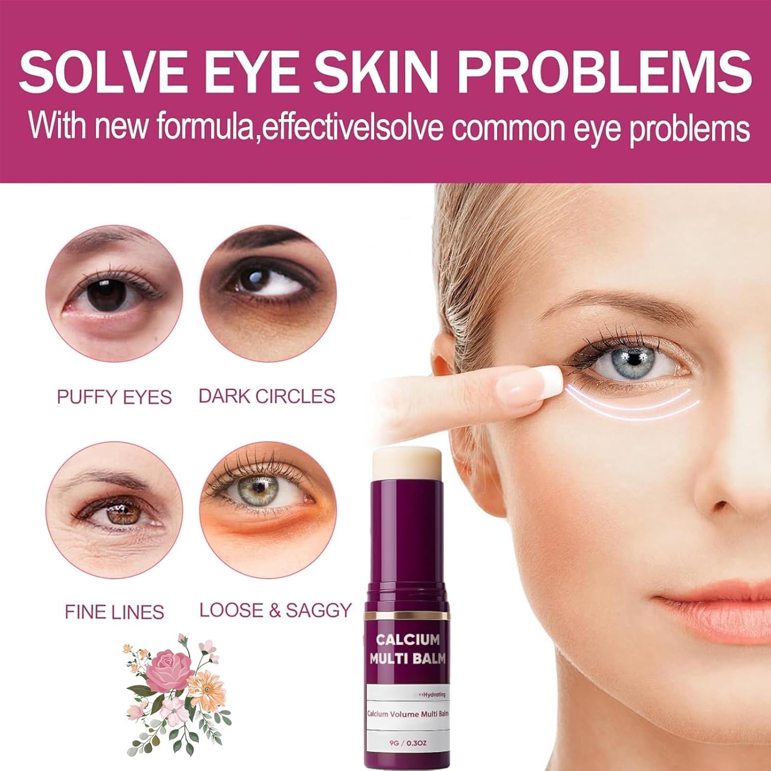 OSFRIAGE Calcium Multi Balm eye-use demonstrates gentle coverage around delicate eye-area.