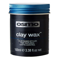 Osmo Firm Hold Clay Wax pack shot shows matte finish and long-lasting hold.