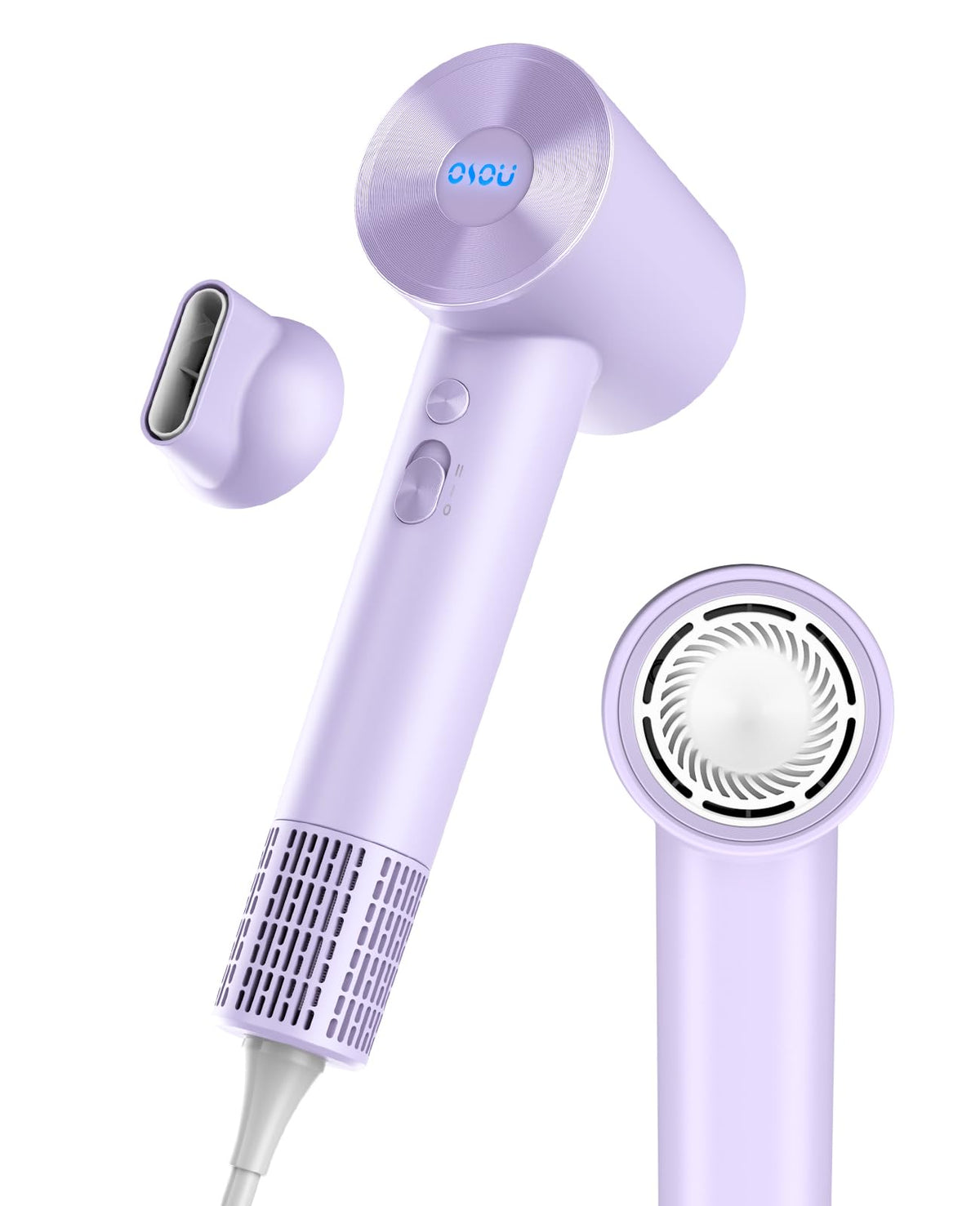 OSOU Hair Dryer front view with smooth nozzle for fast drying