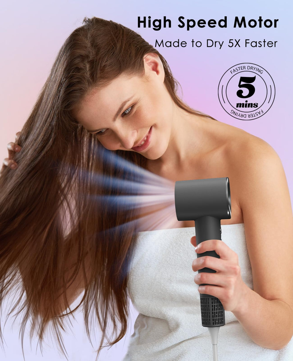 OSOU hair dryer high-speed airflow enables faster drying for busy mornings.