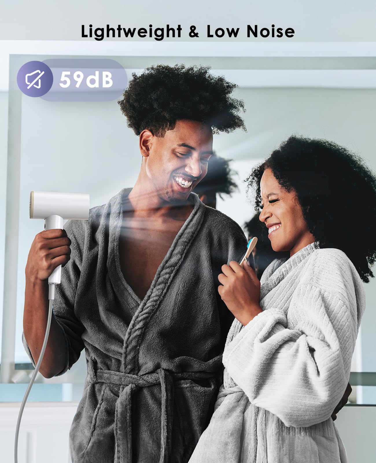 OSOU Ionic Hair Dryer quiet technology underscores silent operation for calm mornings.