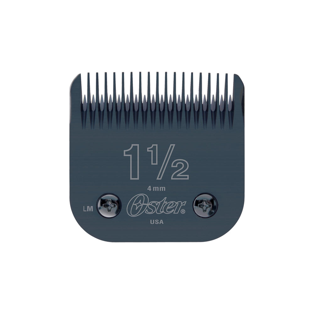 Oster clipper blades size 1-5 closeup for ultra-sharp precision and smooth trims.
