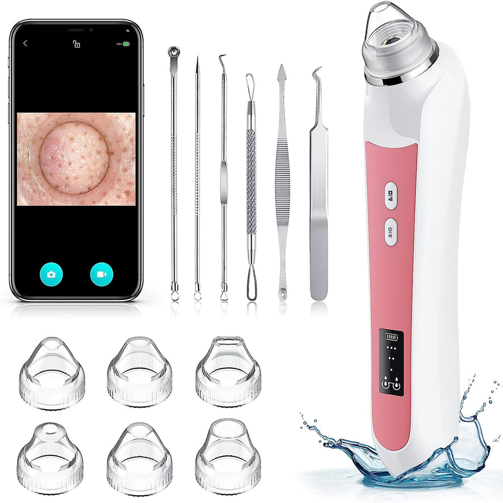 Ottleba Blackhead Remover Vacuum camera view shows enlarged pores for precise extraction.