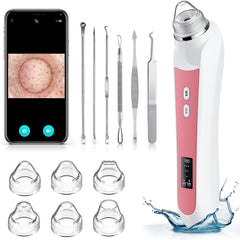 Ottleba Blackhead Remover Vacuum camera view shows enlarged pores for precise extraction.