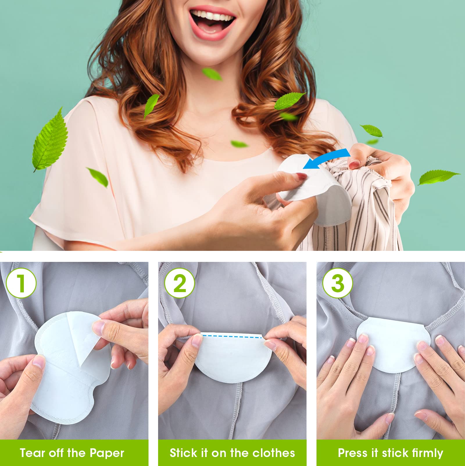 OTTOLIVES underarm sweat pad shown inside garment near armpit for stain-free confidence
