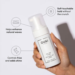 OUAI Air Dry Foam dispensing pump shows easy application