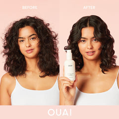 OUAI Anti Frizz Cream heat protection up to 450°F shields styles.