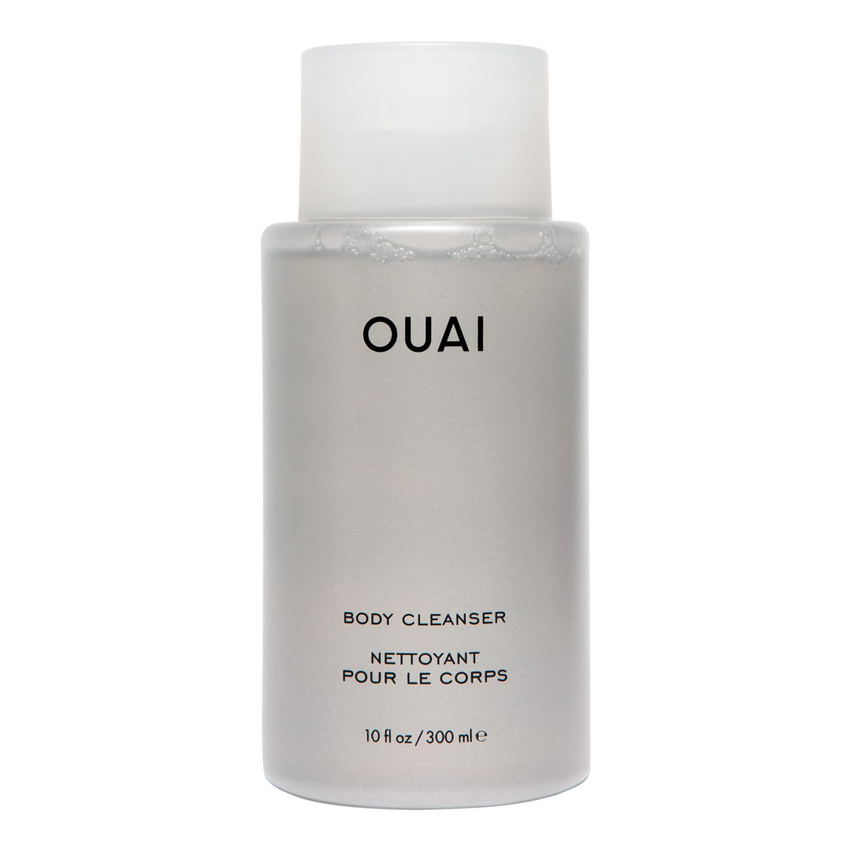OUAI Body Cleanser Dean Street bottle pour highlights hydrating lather for a refreshing shower.