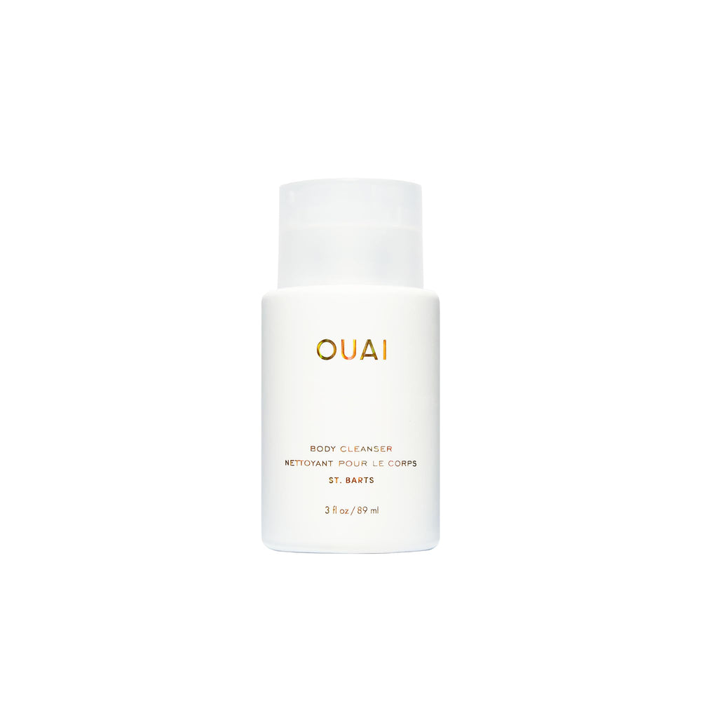 OUAI Body Cleanser St Barts travel-size bottle for on-the-go freshness.