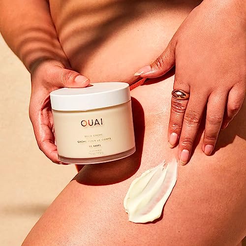 OUAI Body Cream St. Barts Cupuaçu butter image emphasizes rich hydration.