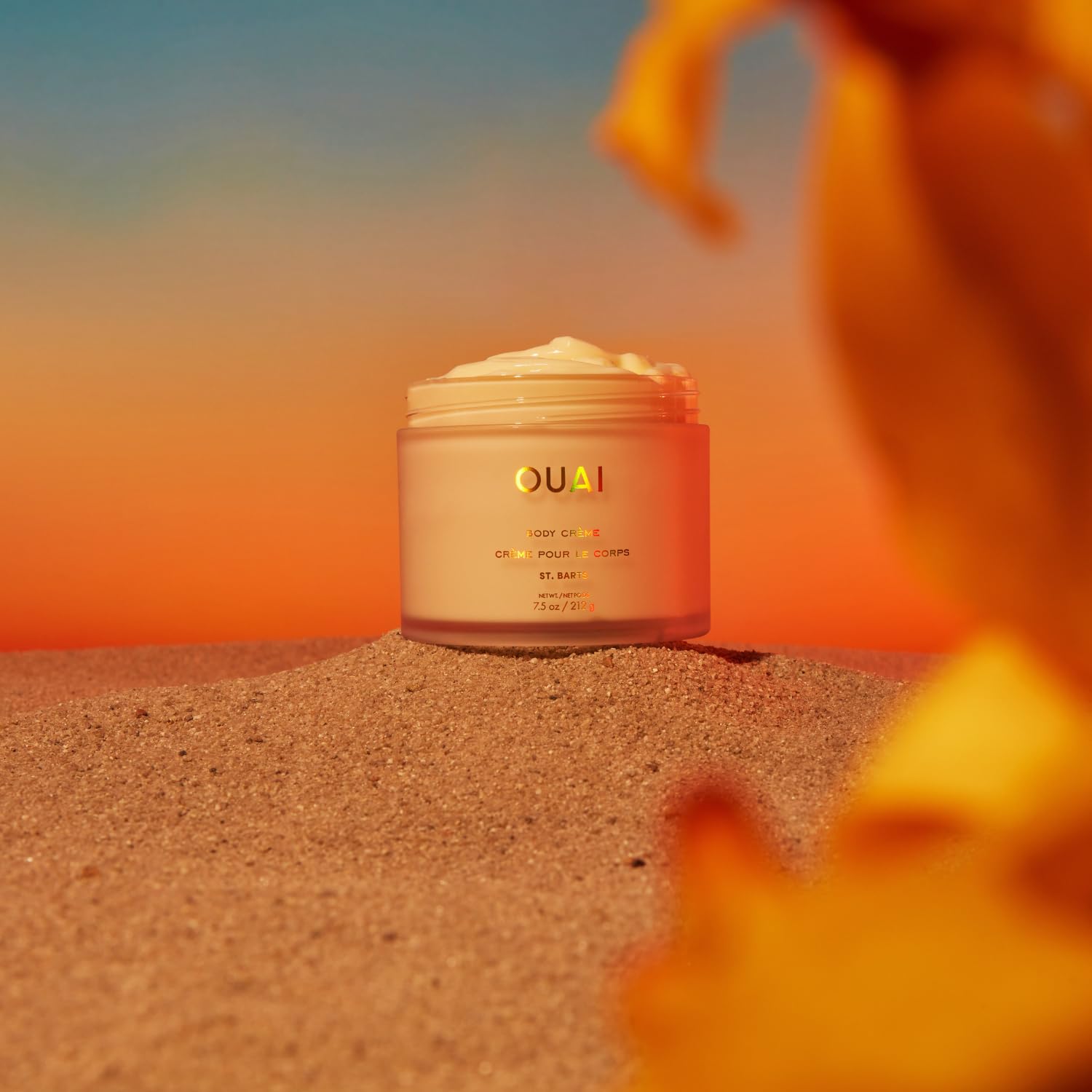 OUAI Body Cream St. Barts sulfate-free packaging signals skin-friendly formula.