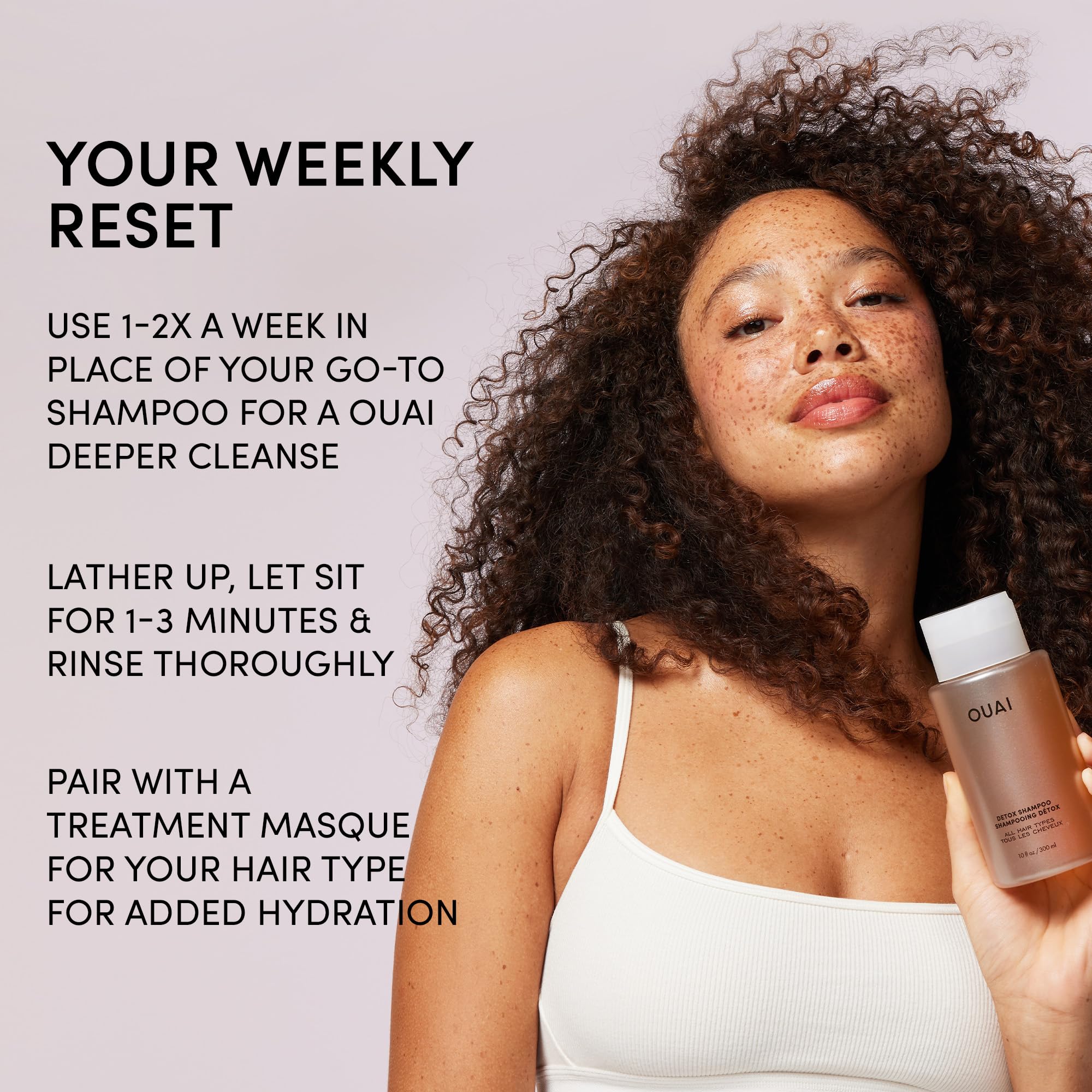 OUAI Bundle packaging on display suggests easy at-home hair routines