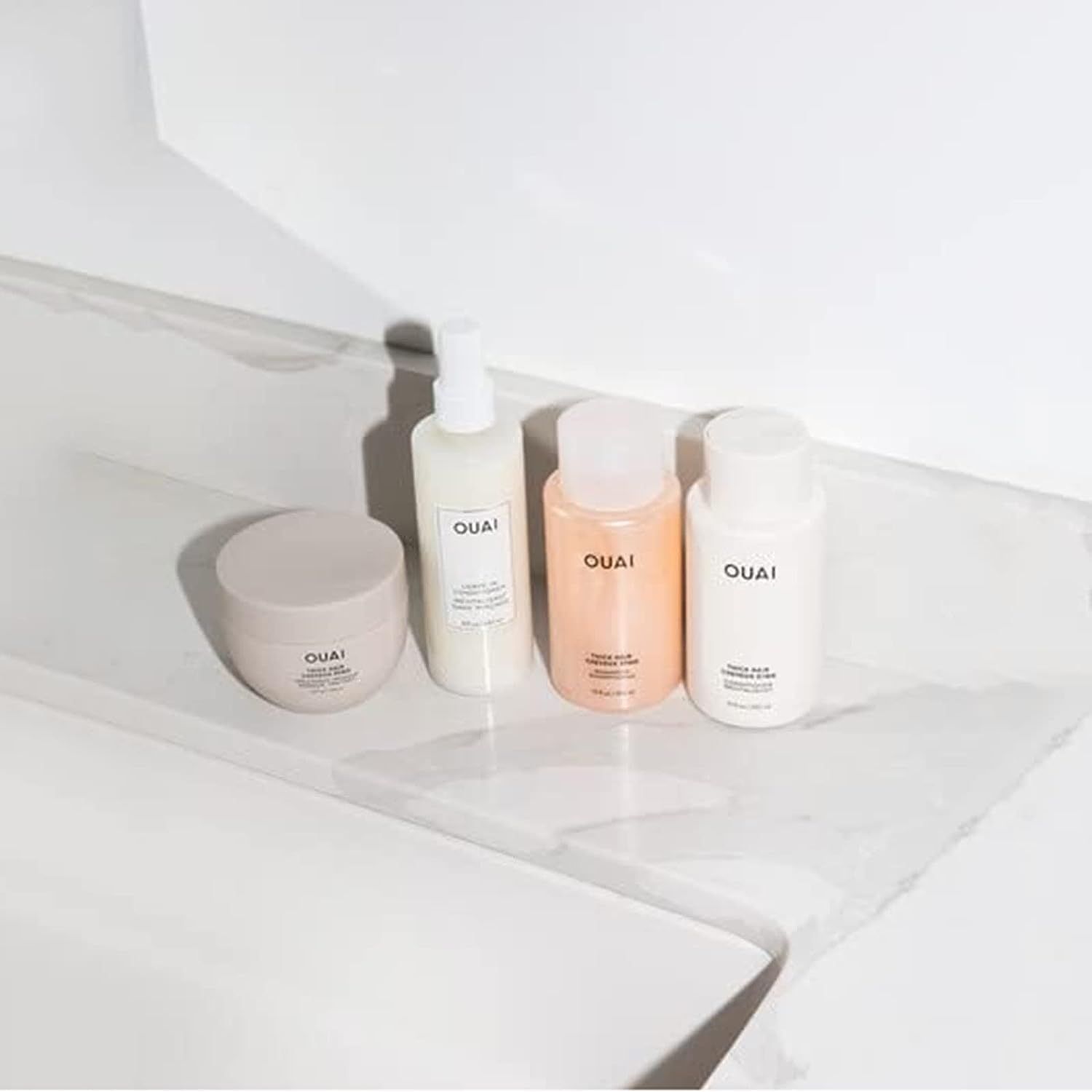 OUAI cruelty-free logo indicates ethical hair care you can feel good about.