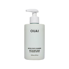 OUAI Detox facial cleanser bottle closeup showing refreshing cleanse