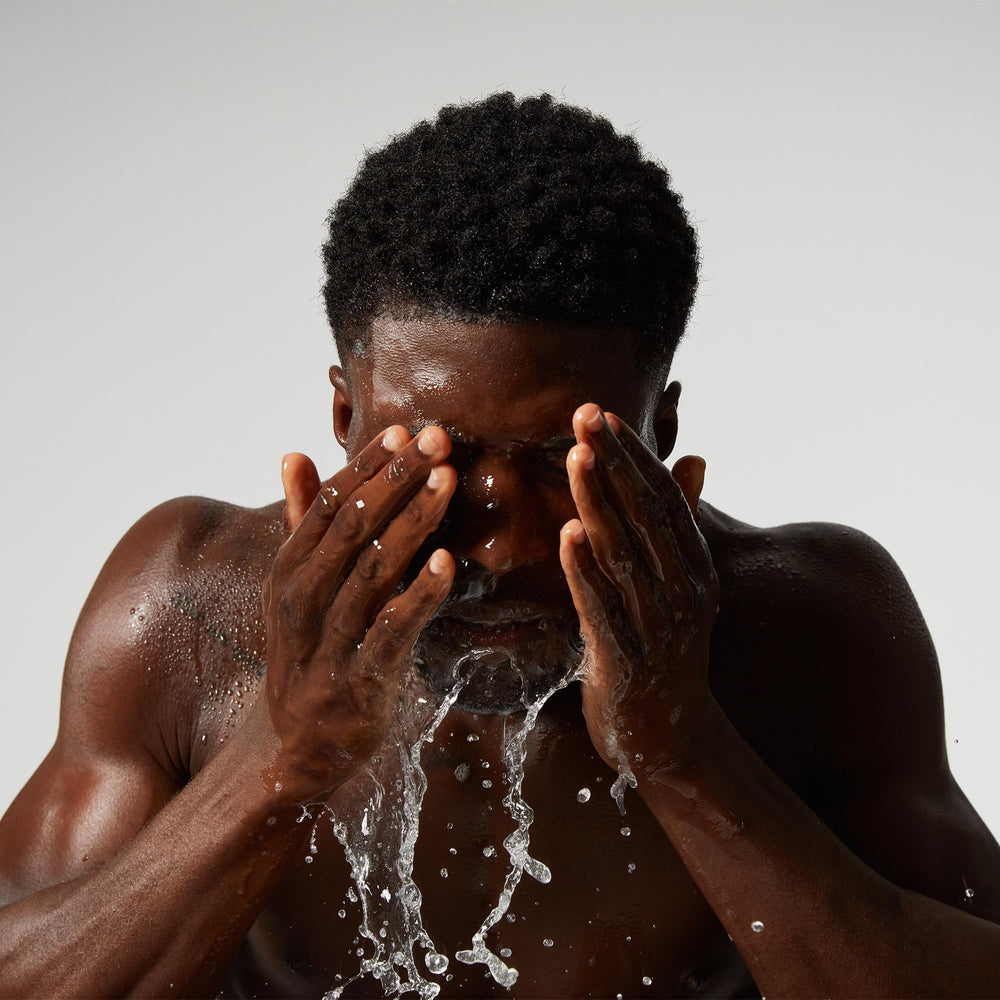 OUAI Detox cleanser on sink scene promotes simple daily skincare