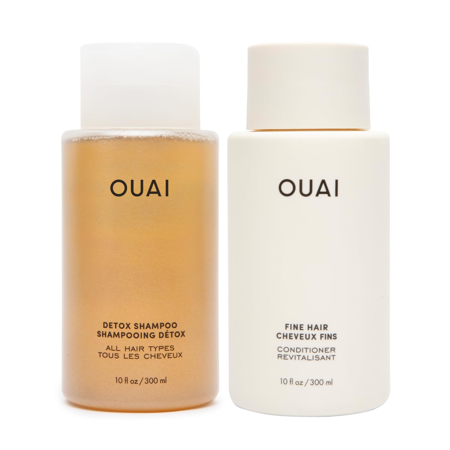 OUAI Detox Shampoo bottle showing a clarifying cleanse for buildup-free hair.