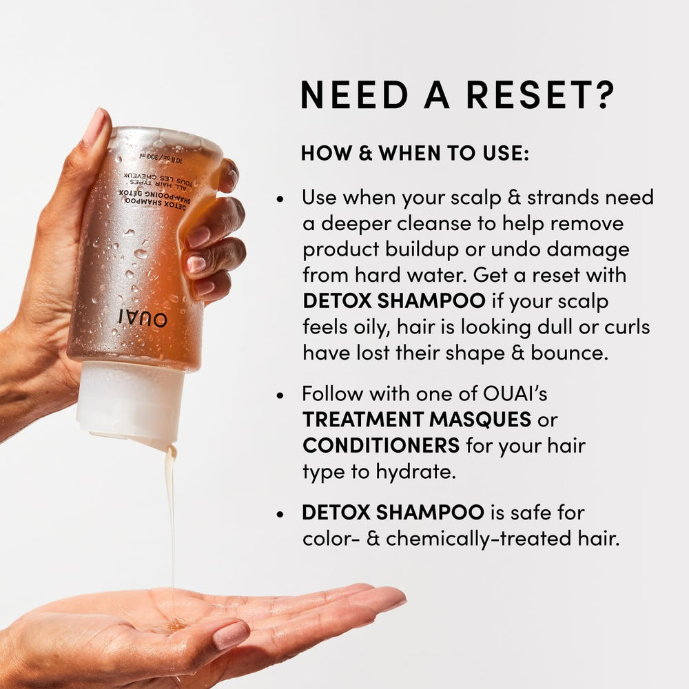 OUAI Detox Shampoo Refill lather close-up illustrating rich cleansing action