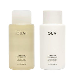 OUAI Fine Shampoo bottle demonstrates lightweight cleansing for fine hair