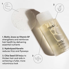 OUAI Fine Shampoo roots lift hair with added bounce.