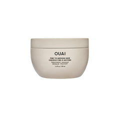 OUAI Fine to Medium Hair Treatment Masque packaging signals premium at-home care.